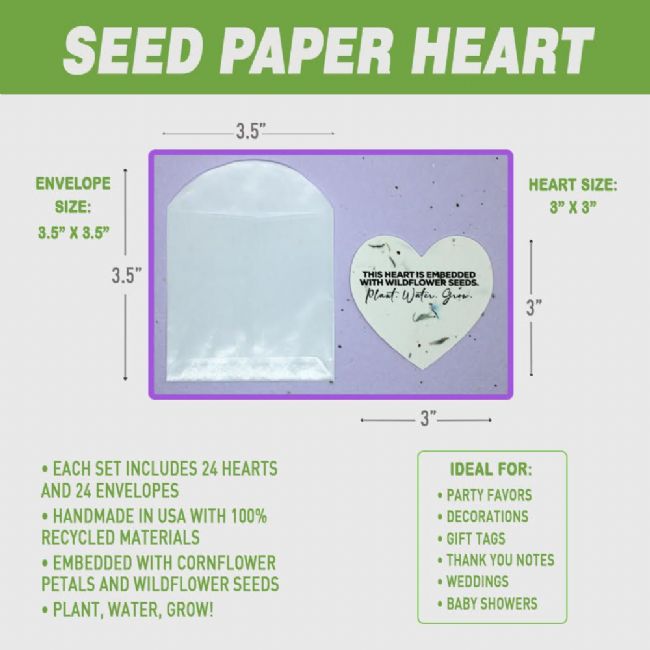 Plantable Flower Petal Heart- 24 Pack