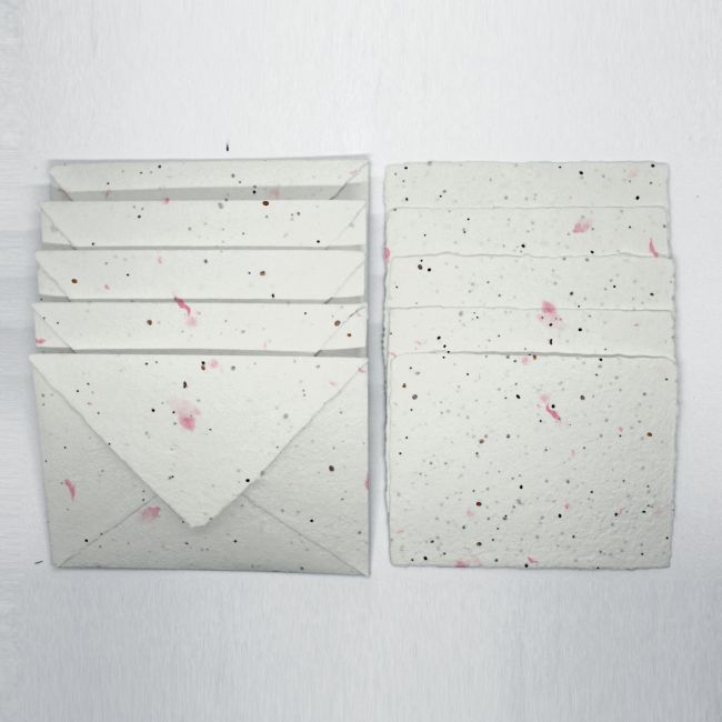 Grow-A-Note® Deckled Notecard & Envelope Set - Pink Lemonade 