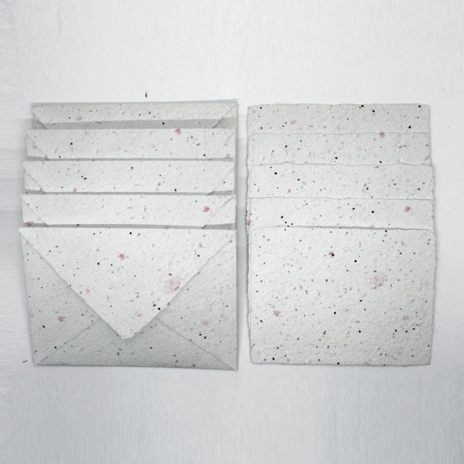 Grow-A-NoteÂ® Speckled Pink Deckled Notecard & Envelope Set