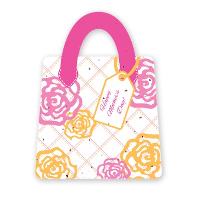 Gift & Grow Mothers Day Purse Gift Card Holder Hot Rose