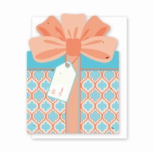 Gift & Grow Present Gift Card Holder Coral/Blue Geo