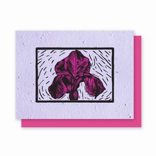 Grow-a-Note® Woodcut Letterpress Iris