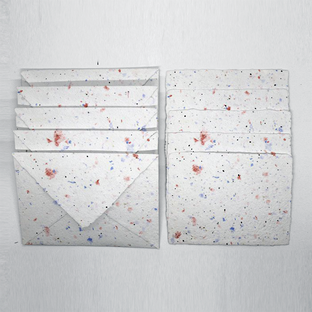 Grow-A-NoteÂ® Deckled Envelope - Speckled Red White Blue