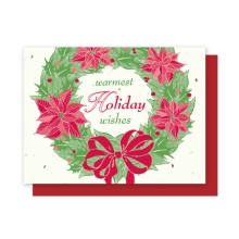 wreath holiday plantable card