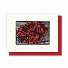 Grow-a-Note® Woodcut Letterpress Poppy