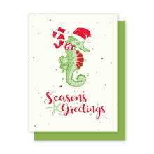 Sea horse seasons greetings plantable card